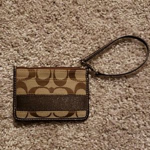 Coach mini card carrier w/ strap
